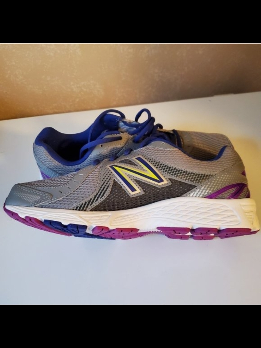 New Balance Gray Running Shoes with Purple & Blue Accents BNWOT Size 10Wide